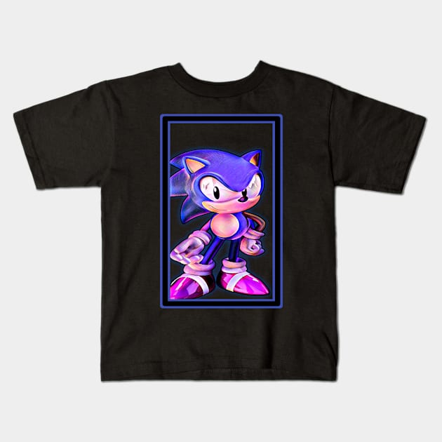 Sonic blue Kids T-Shirt by windi grafis